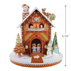 2022 Deck The Gingerbread House 10" TABLETOP -Hall M Ornaments Shop gingerbread house tabletop decoration with music light motion 1qfm3365 03