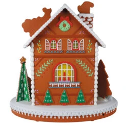 2022 Deck The Gingerbread House 10" TABLETOP -Hall M Ornaments Shop gingerbread house tabletop decoration with music light motion 1qfm3365 06